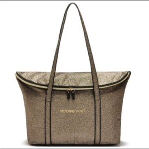 Victoria Secret Gold Glitter Tote Bag ✨